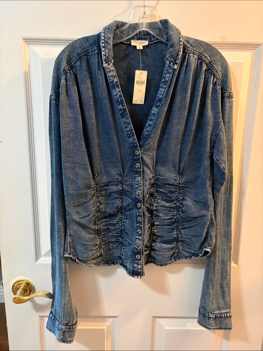Pilcro Denim Blue Button-Down Shirt